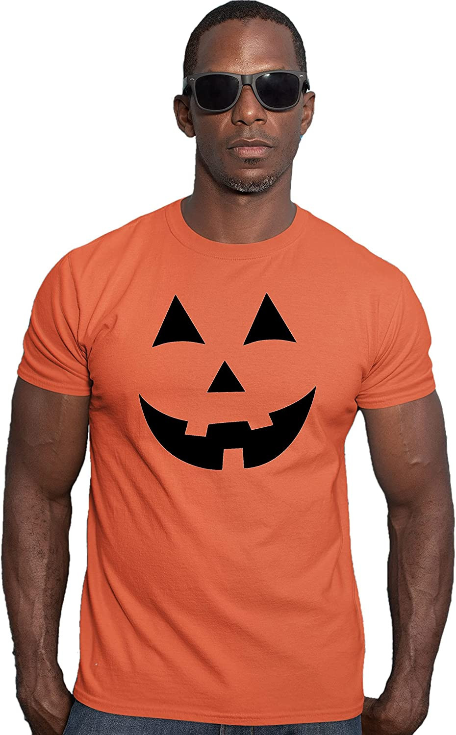 Adult Jack O Lantern Pumpkin Face Halloween Funny Deluxe T-Shirt