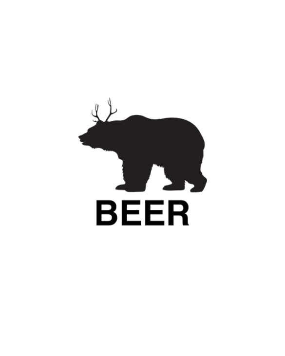 Beer. Bear with Deer Antlers Light T-Shirt