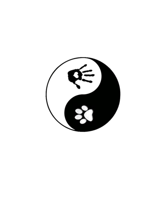 Dog Paw Print & Handprint Yin Yang