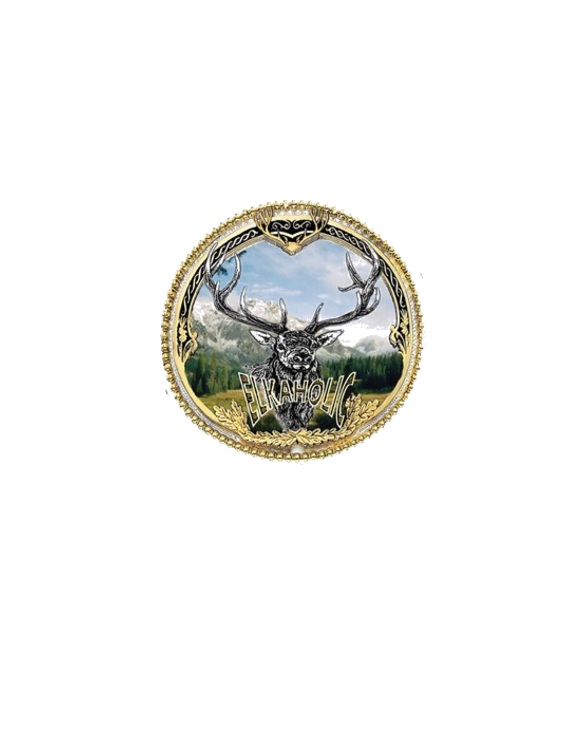 Elkaholic elk hunting logo