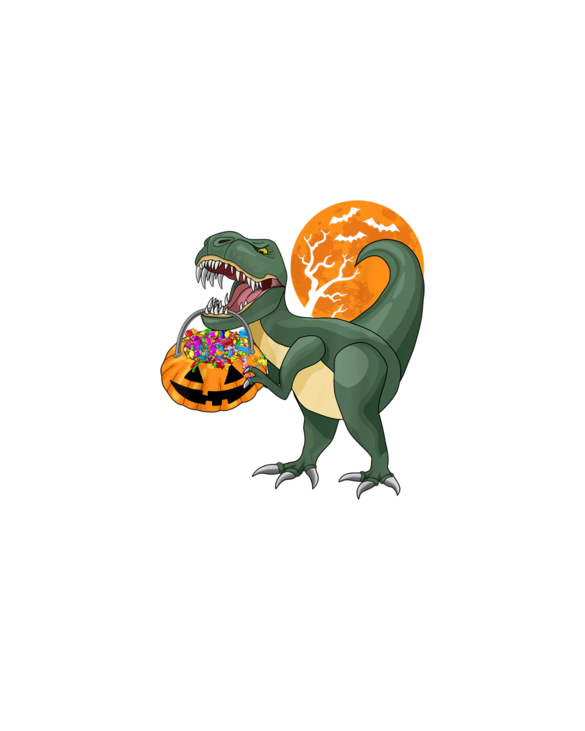 Funny Halloween Dinosaur Pumpkin Scary T Rex Halloween T-Shirt