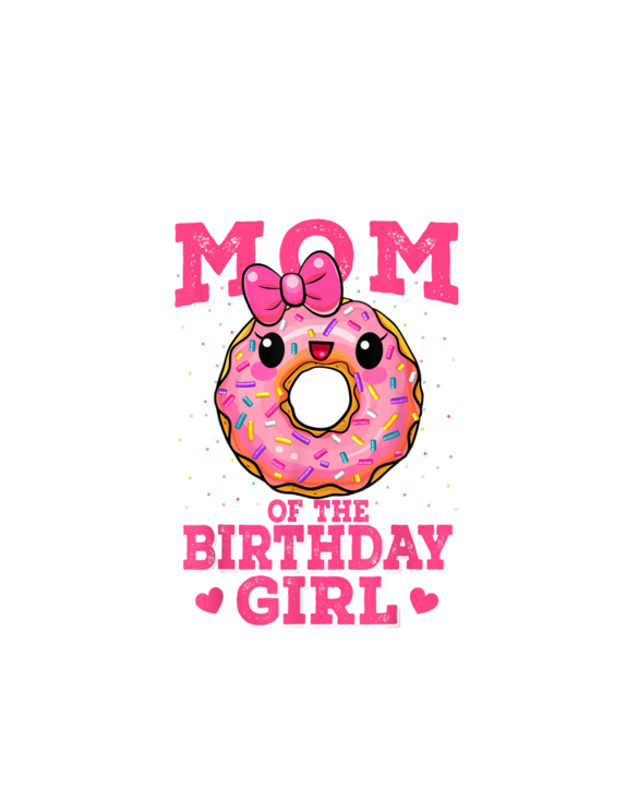 Funny Mom Of The Birthday Girl Pink Donut Birthday Mommy T-Shirt