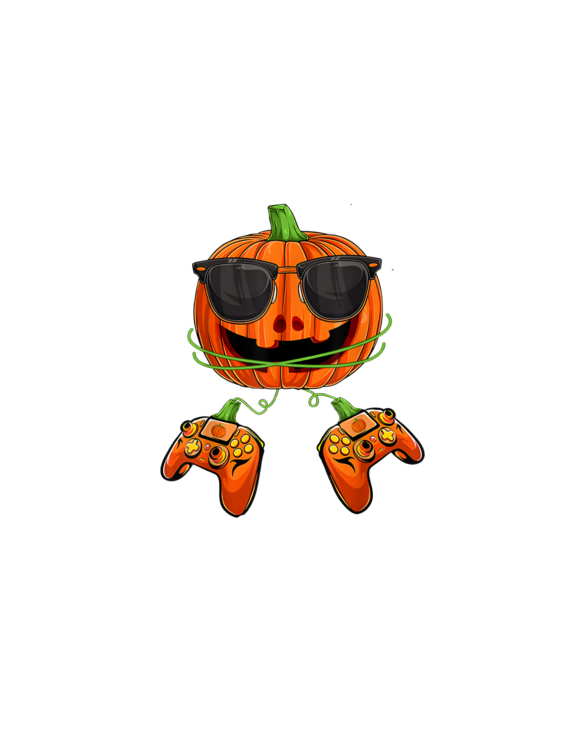 Halloween Jack O Lantern Gamer Funny Video Games Boys Kids T-Shirt