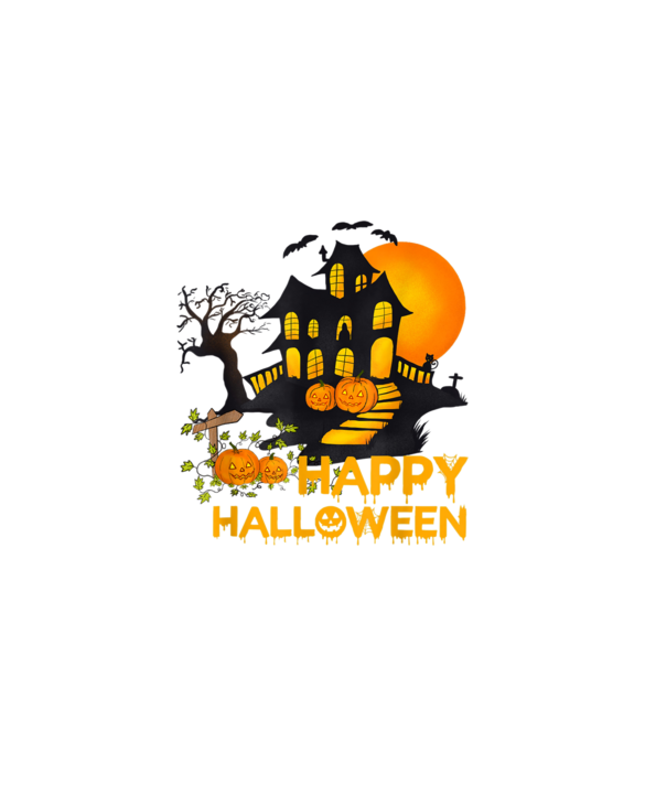 Happy Halloween Costumes Funny Pumpkins House Men Women Kids T-Shirt