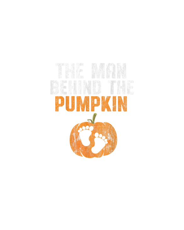 Mens The Man Behind The Pumpkin Pregnancy Halloween New Dad To Be T-Shirt