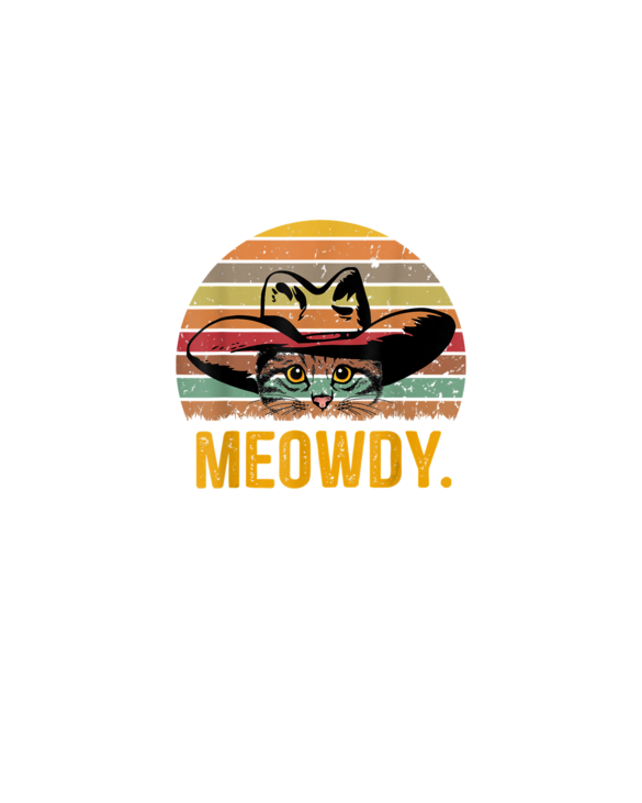 Meowdy Funny Mashup Between Meow And Howdy - Love Cat Meme T-Shirt