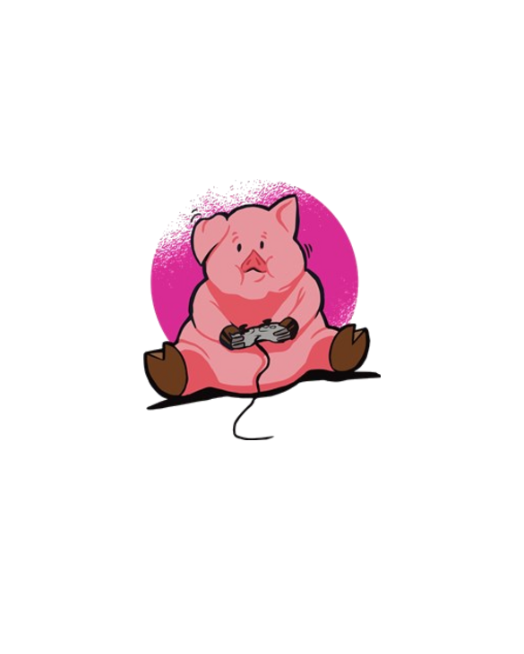 Pink Gamer Pig Piggy Hog