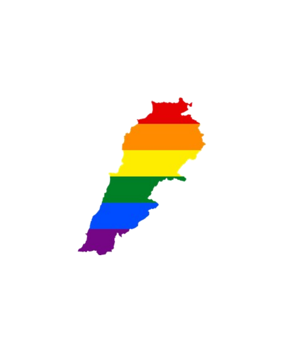 Rainbow Pride Flag Lebanon Map