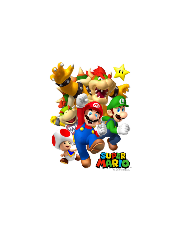 Super Mario Group Shot With Bowser 3D Poster T-Shirt