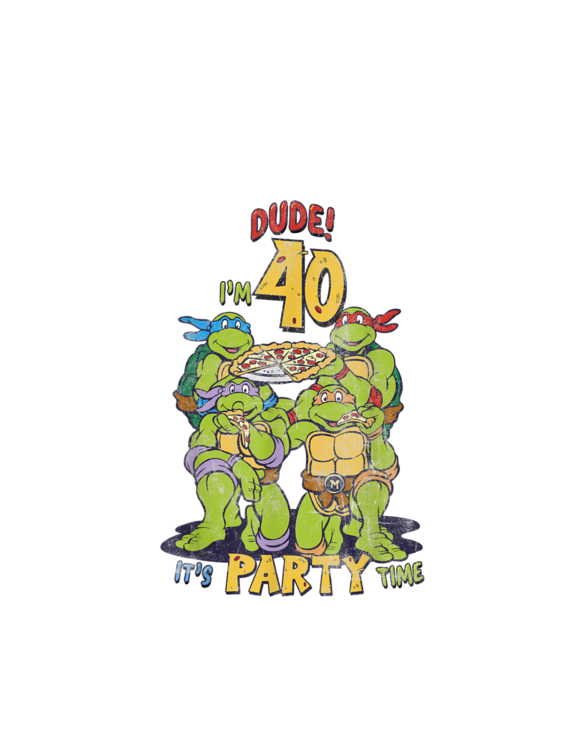 Teenage Mutant Ninja Turtles 40th Birthday Pizza Party T-Shirt