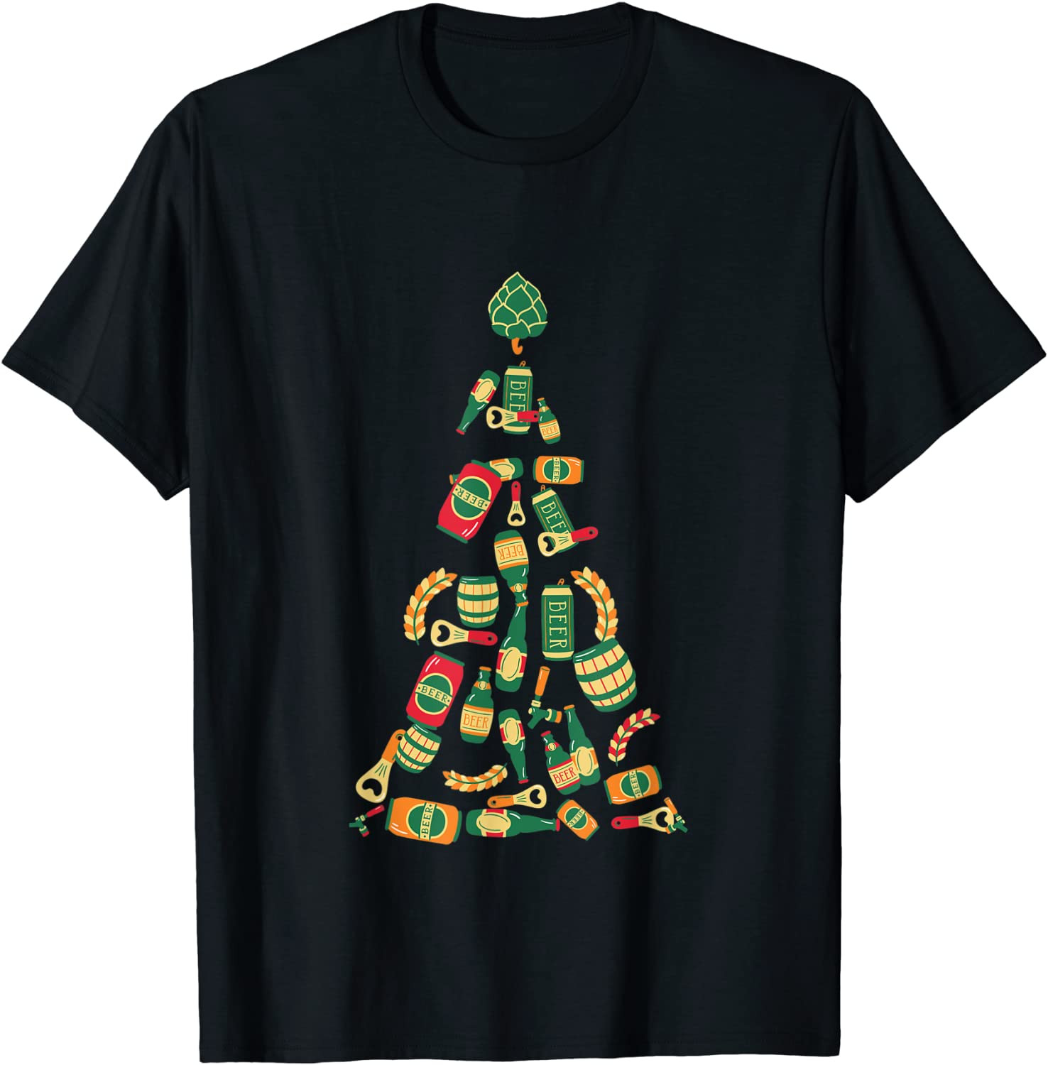 Beer Drinking Craft Beer Brewery Xmas Tree Beer Lovers T-Shirt