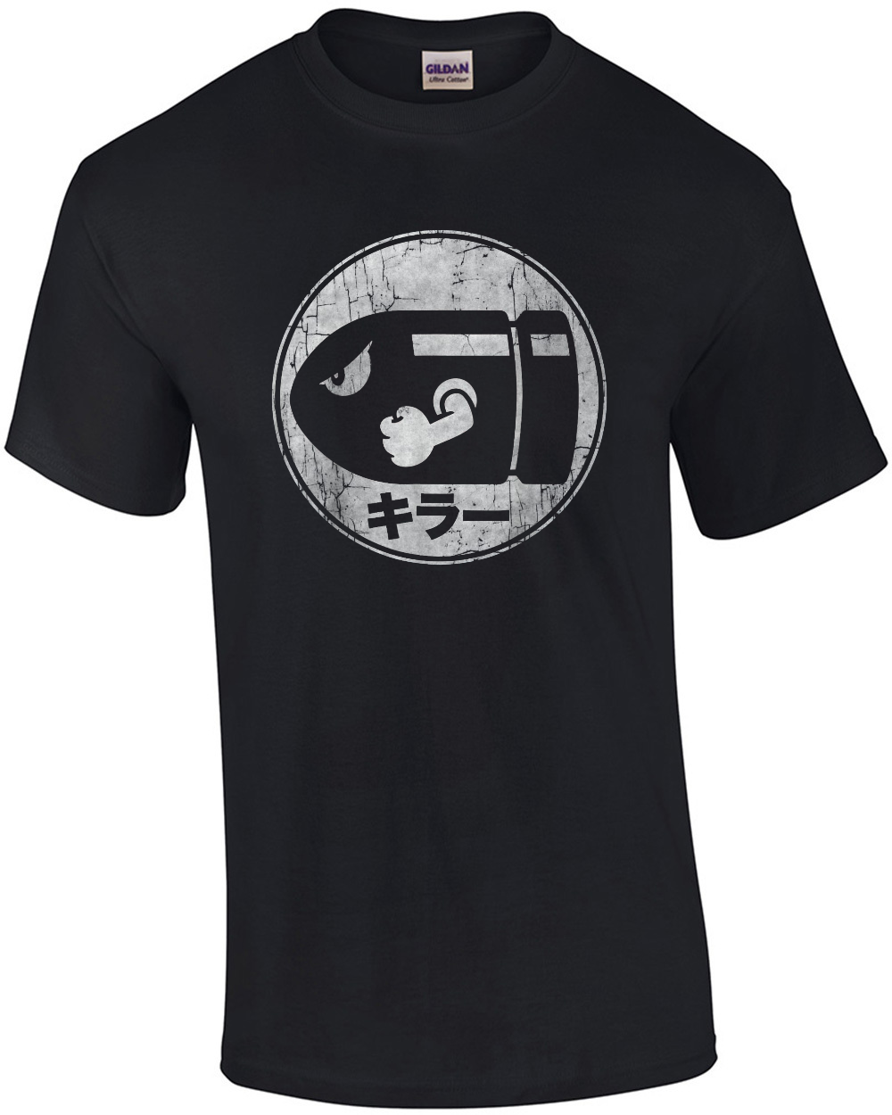 Super Mario Bullet Bill Distressed Kanji Logo T-Shirt