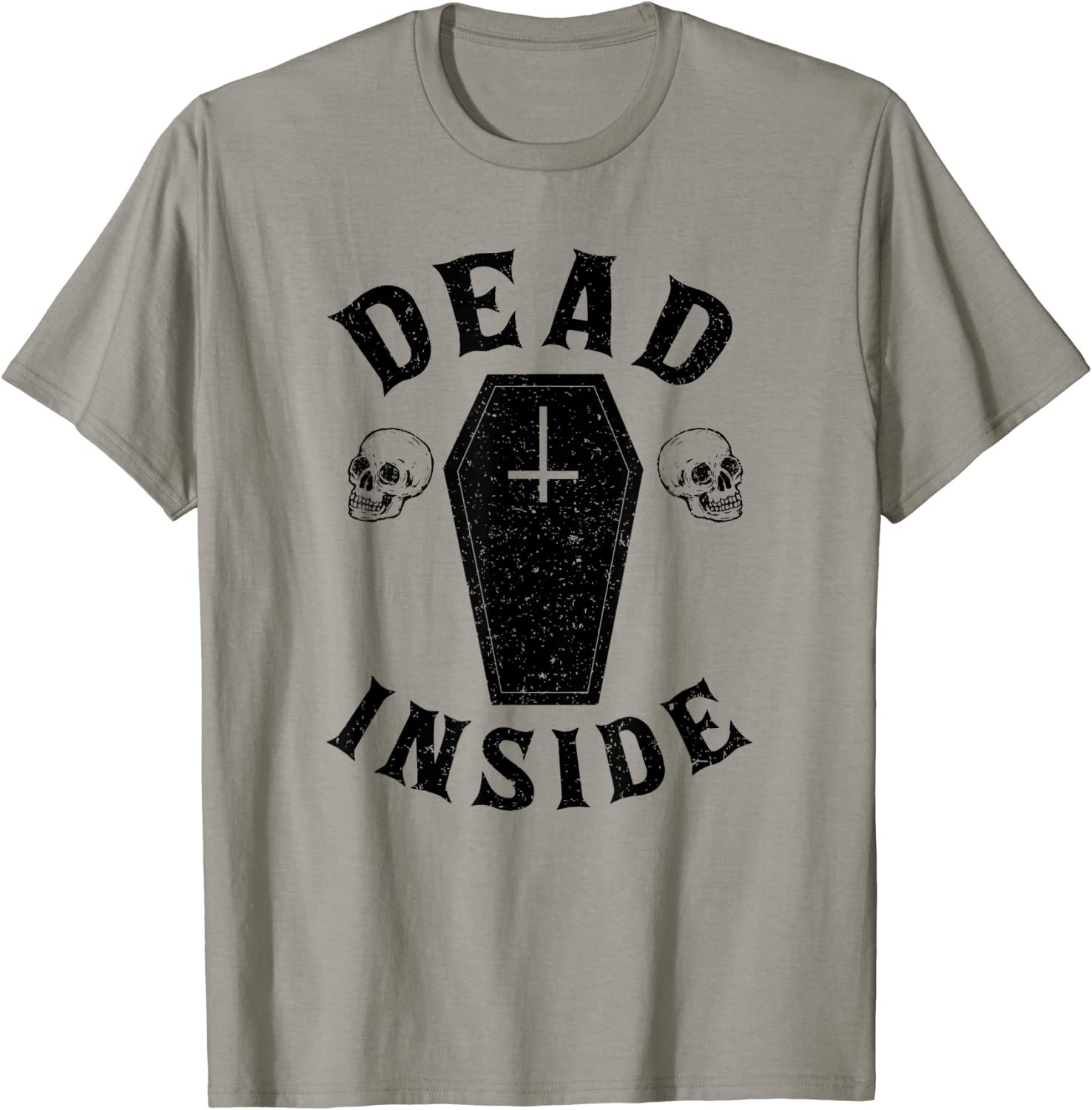 Dead Inside Coffin Cross Skull Halloween T-Shirt