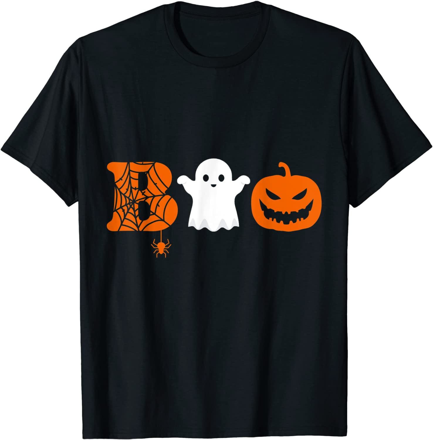 Funny Halloween Boo Pumpkin Spider Webs Women Men Kids Ideas T-Shirt