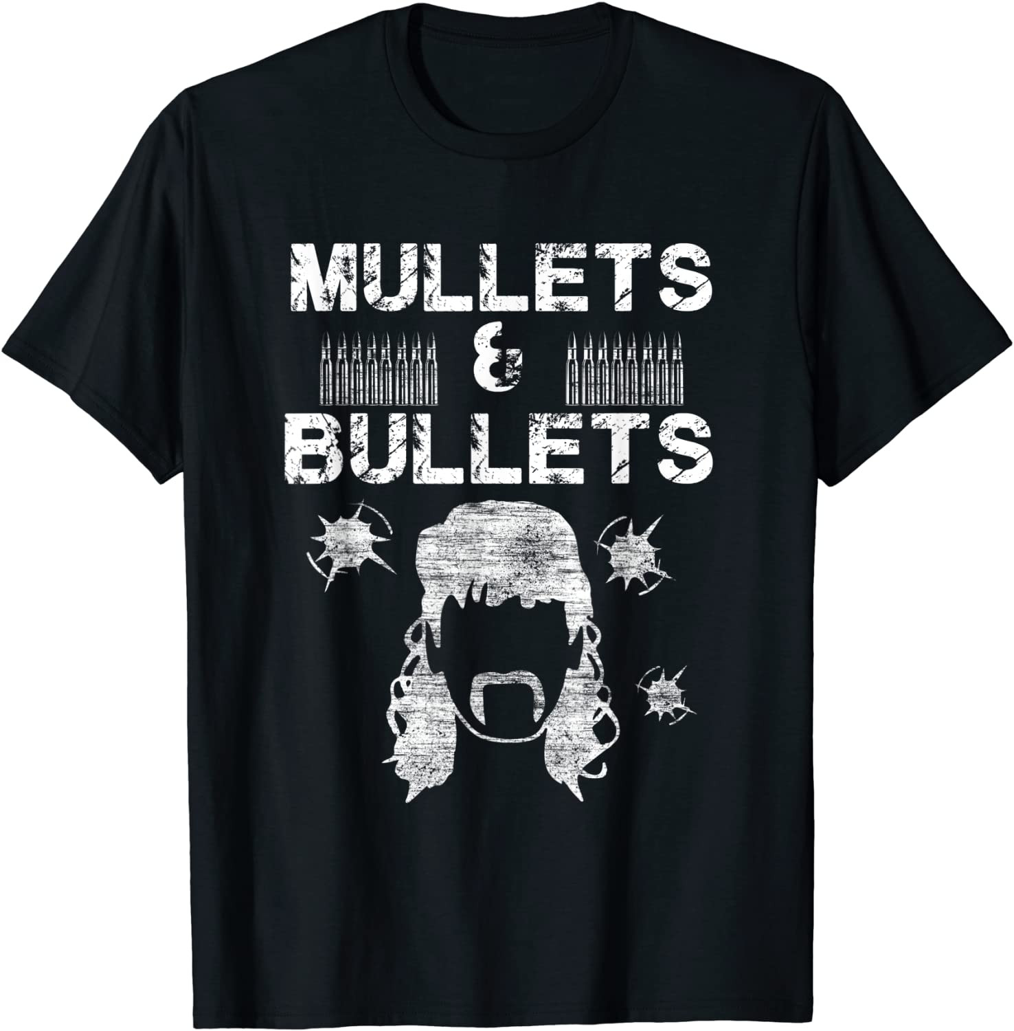 Funny Mullet Pride - Mullets & Bullets T-Shirt