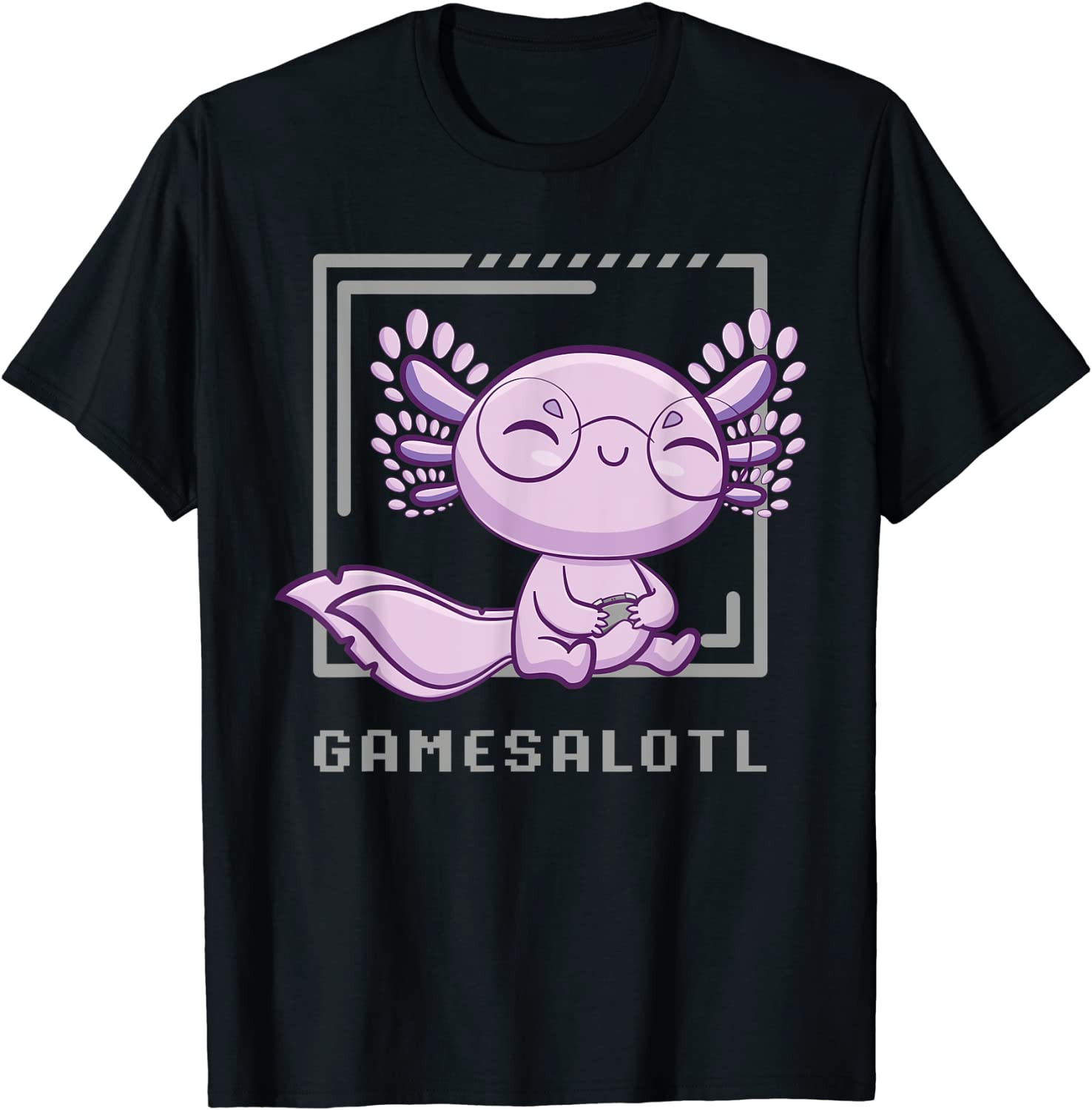 Gamesolotl Axolotl Playing Video Games Walking Fish Gamer T-Shirt