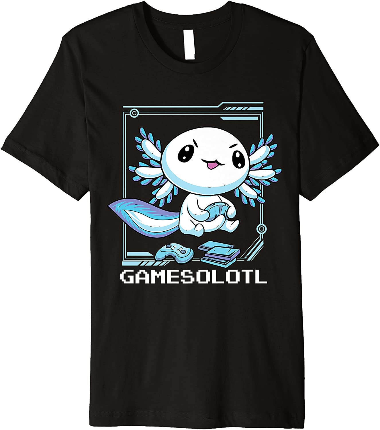 Gamesolotl Gamer Axolotl Fish Playing Video Games Lizard T-Shirt