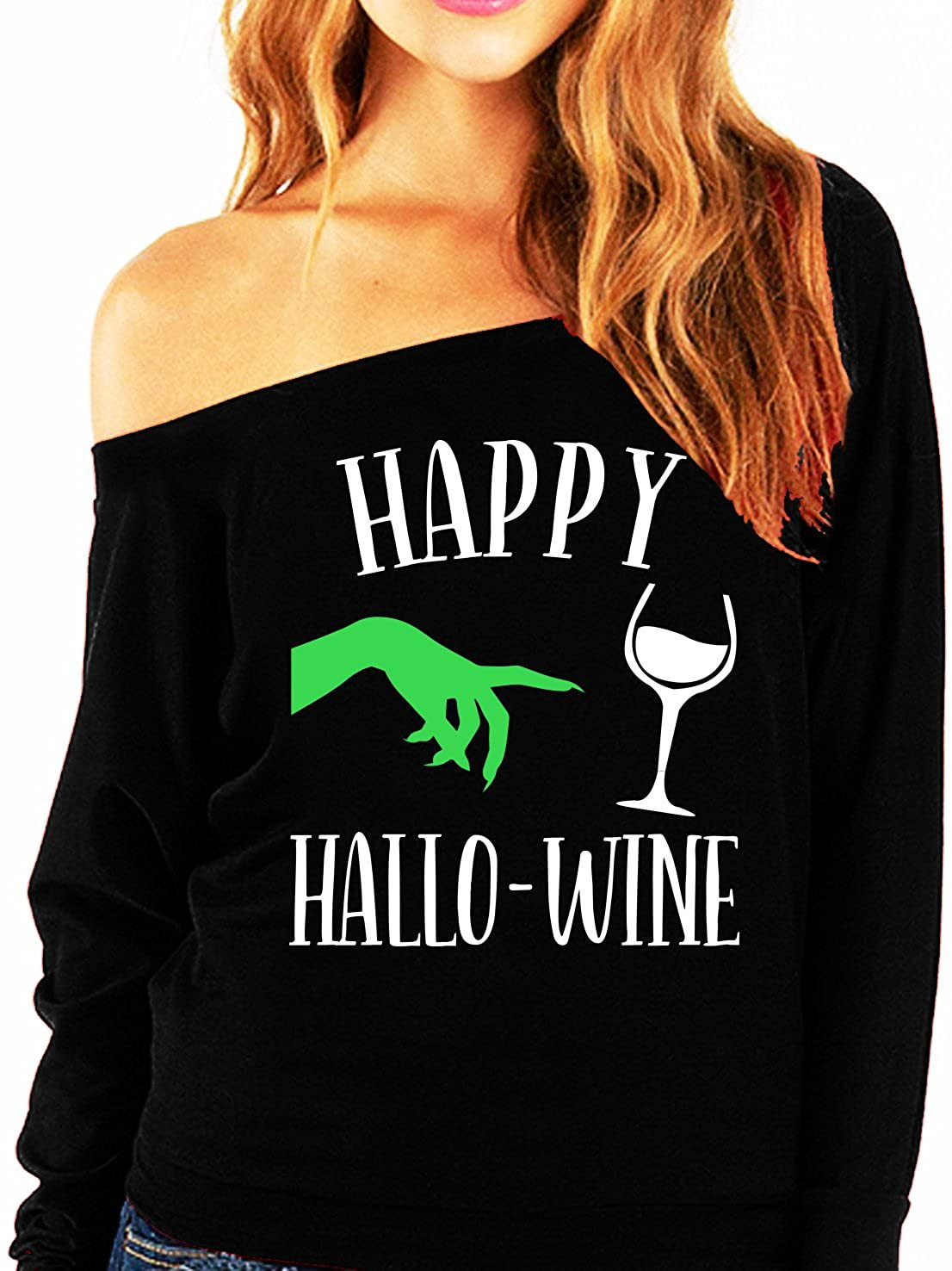 Happy Hallo-Wine Halloween Slouchy Witch Version By NoBull Woman T-Shirt