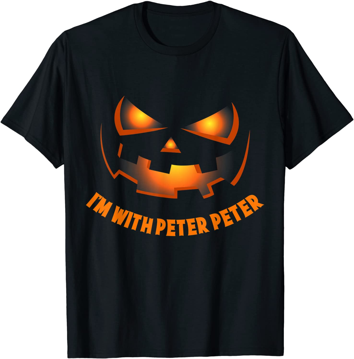 I'm With Peter Couple Halloween Women Her Pumpkin Face T-Shirt