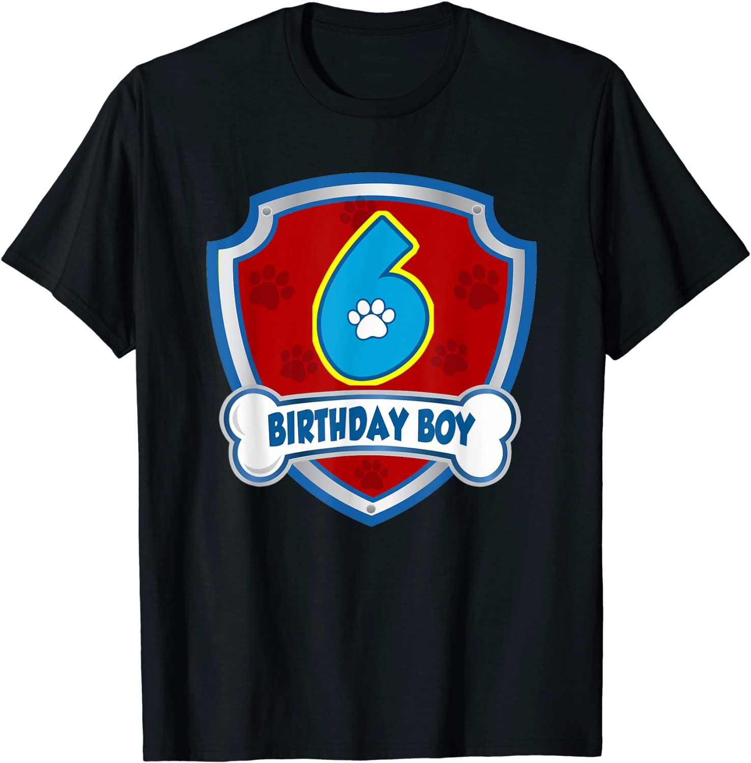 Kids 6 Year Old 6th Birthday Boys, Kids Patrol Party T-Shirt