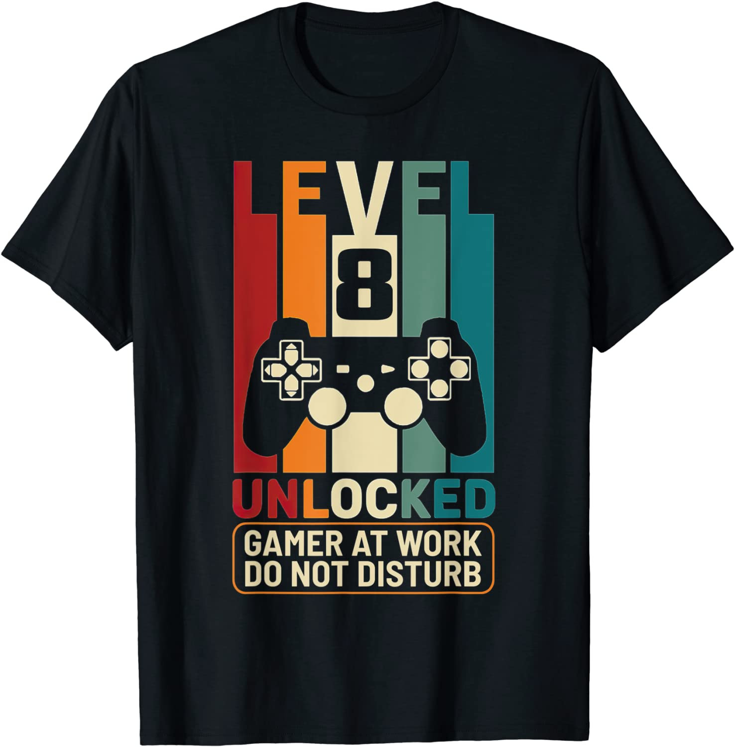 Level 8 Unlocked 8th Birthday Gamer T-Shirt