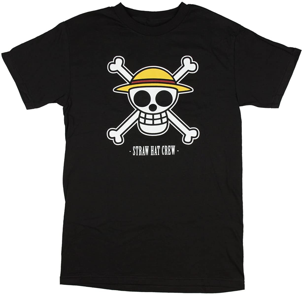 Men’s One Piece Luffy's Jolly Roger Straw Hat Crew T-Shirt