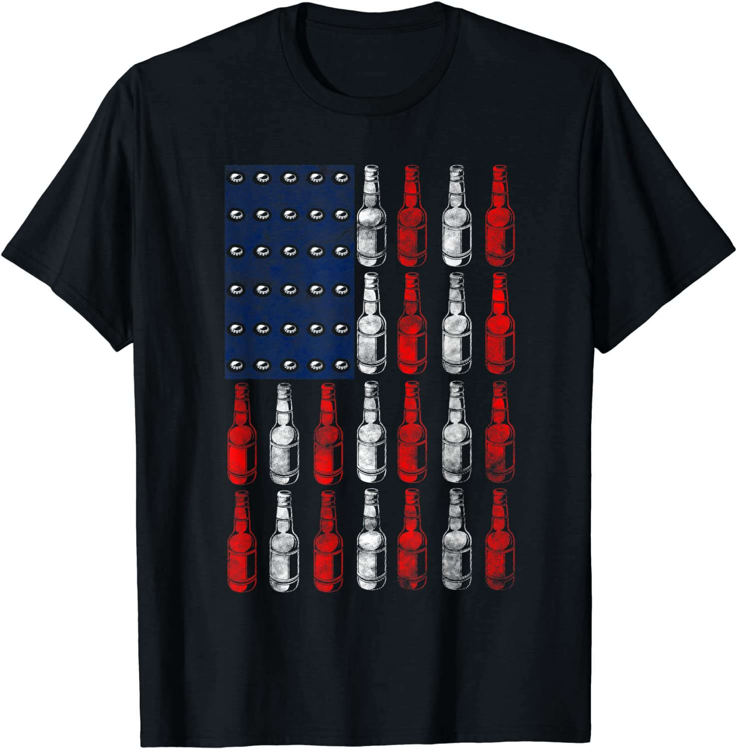 Patriotic Beer Bottle USA American Flag 4th Of July T-Shirt