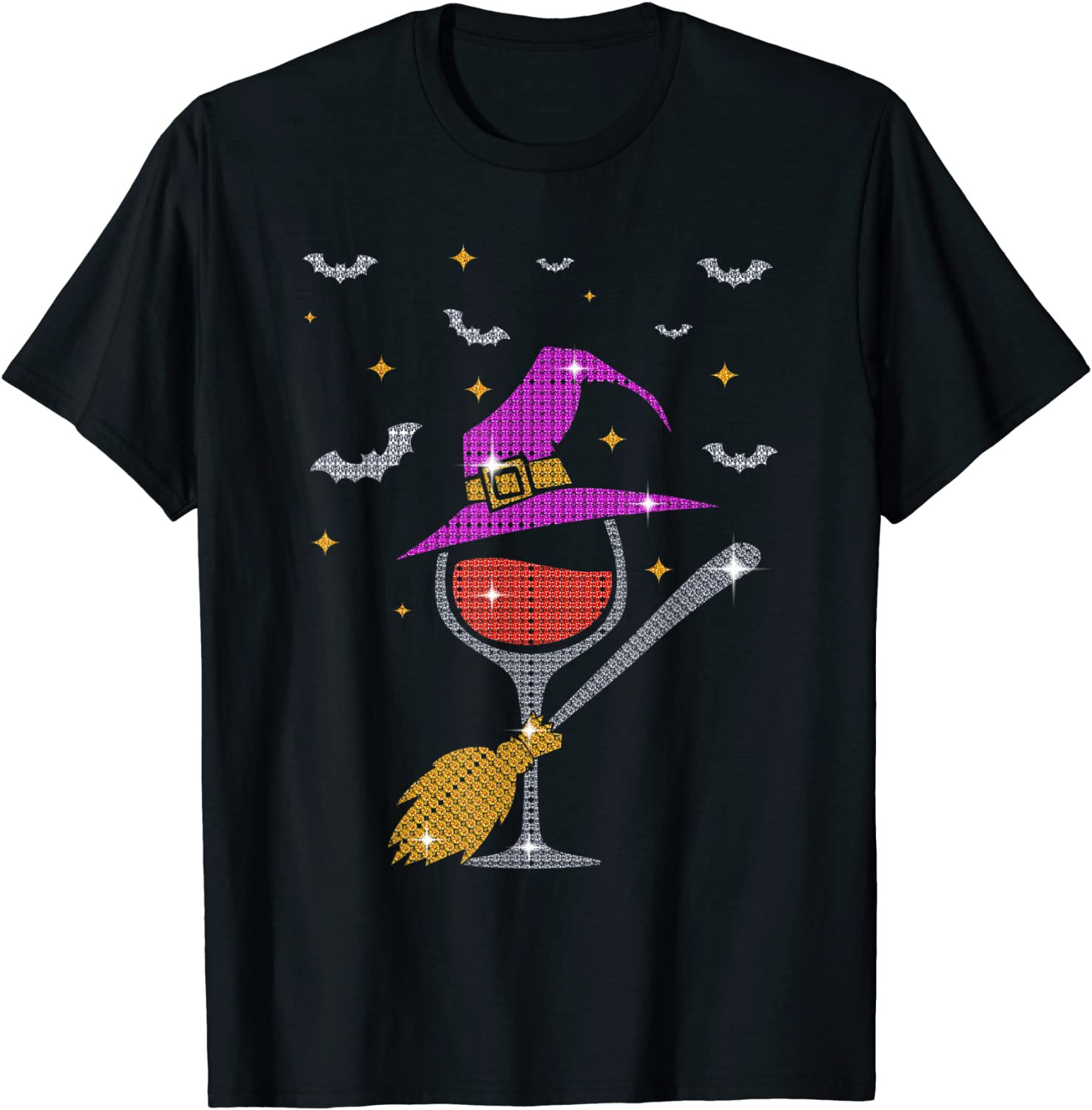 Halloween Red Wine Glass T-Shirt