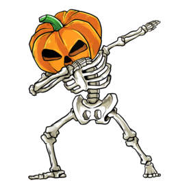 Dabbing Skeleton Tshirt Pumpkin Dance Pumpkin Dab Halloween T-Shirt