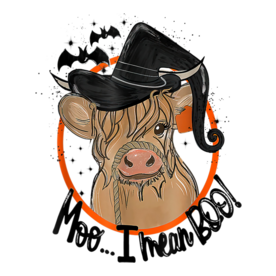 Funny Cow Witch Halloween Moo I Mean Boo T-Shirt