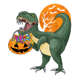 Funny Halloween Dinosaur Pumpkin Scary T Rex Halloween T-Shirt