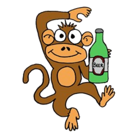 Funny Monkey Drinking Beer