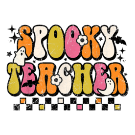 Funny Spooky Season Retro Spooky Teacher Halloween Costume T-Shirt