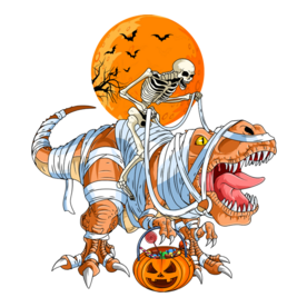 Funny T-Rex Mummy Pumpkin Dinosaur - Dino Trex Halloween Long Sleeve T-Shirt