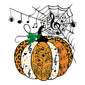 Halloween Pumpkin Music Symbols Music Teacher Halloween T-Shirt