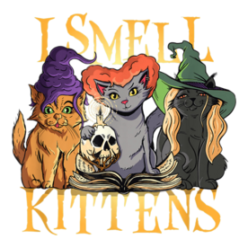 Halloween Witch Cats I Smell Kittens Funny Parody T-Shirt