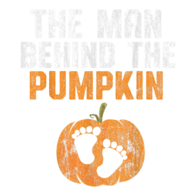 Mens The Man Behind The Pumpkin Pregnancy Halloween New Dad To Be T-Shirt