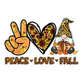 Peace Love Fall Funny Gnome Autumn Lover Pumpkins Halloween T-Shirt